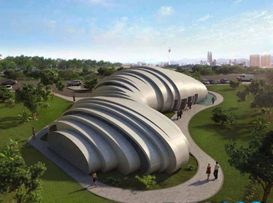 馬來(lái)西亞吉隆坡以西建造水滴狀展館1